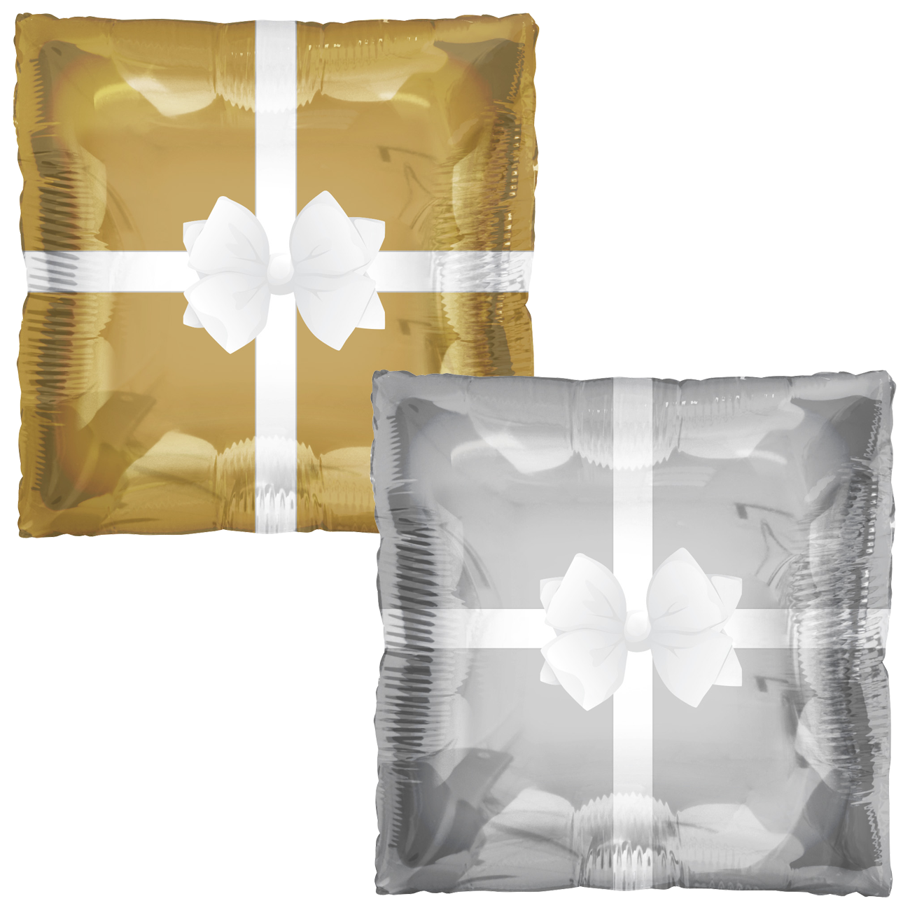 24" #78570 Tuftex SQUARED PRESENT GOLD/SILVER Mylar (Single Pack) 